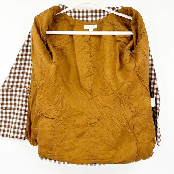 Ann Taylor Womens Vintage Career Academia Gingham‎ Plaid Preppy Blazer Size 2 - Picture 6 of 7
